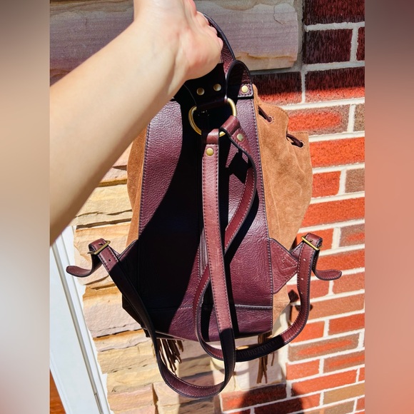 Frye Clara Fringe Leather Suede backpack - Picture 6 of 7
